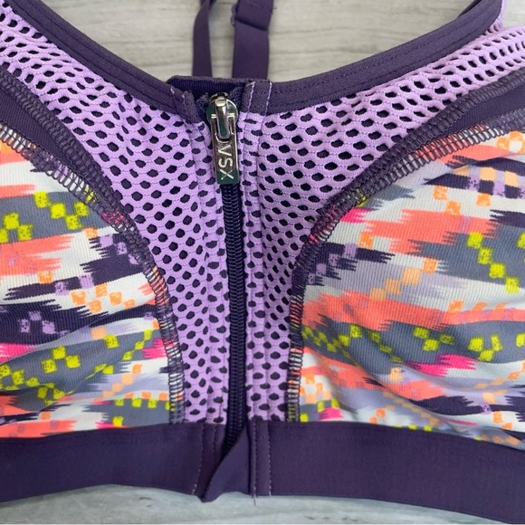 Victoria’s Secret VSX Sport Purple Front Zip Wired Sports Bra Size 34B - Picture 5 of 11